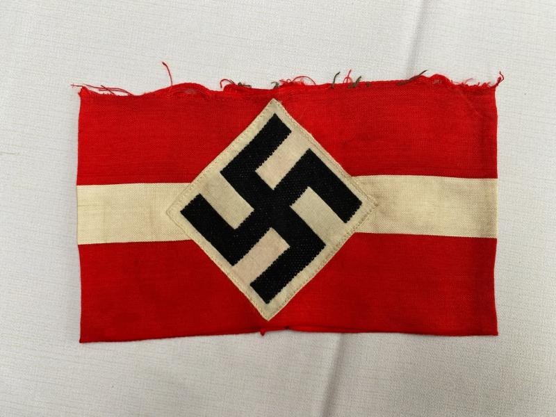 HITLER YOUTH ARMBAND - REMOVED FROM TUNIC.