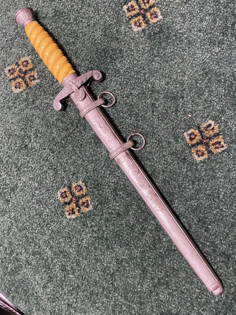 ARMY DAGGER WITH YELLOW GRIP - NO MAKER BLADE - GREAT STARTER PIECE!