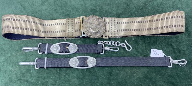 A BULLION NAVY PARADE DRESS BELT COMPLETE WITH HANGERS FOR NAVAL ADMINISTRATION.