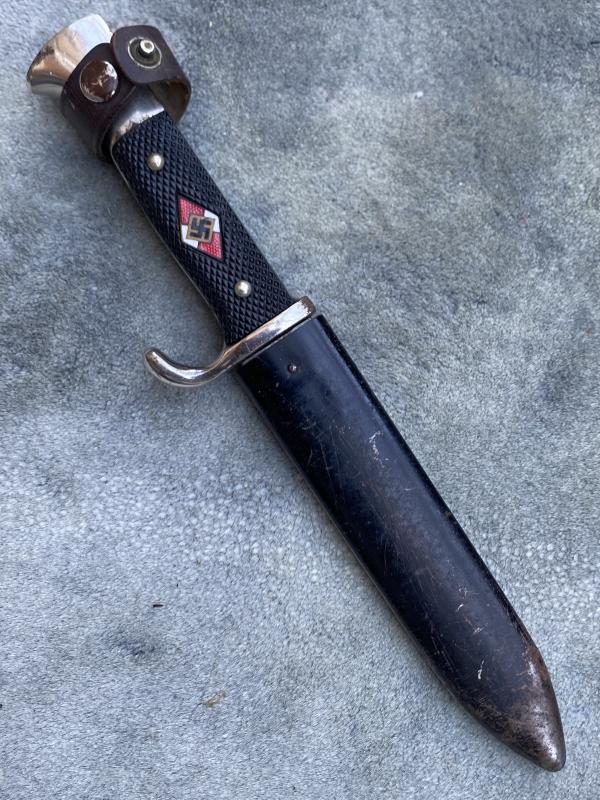 MID-PERIOD HITLER YOUTH KNIFE WITH FULL MOTTO.