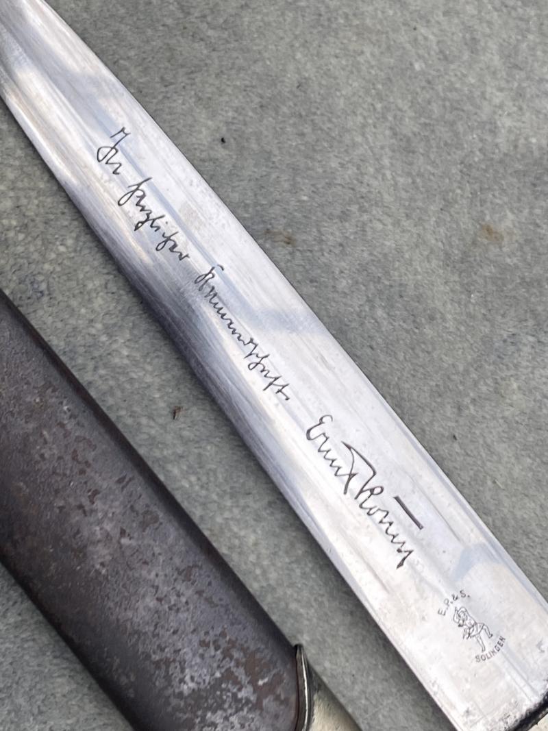 A FULL SA ROHM INSCRIPTION DAGGER BY EP&S.