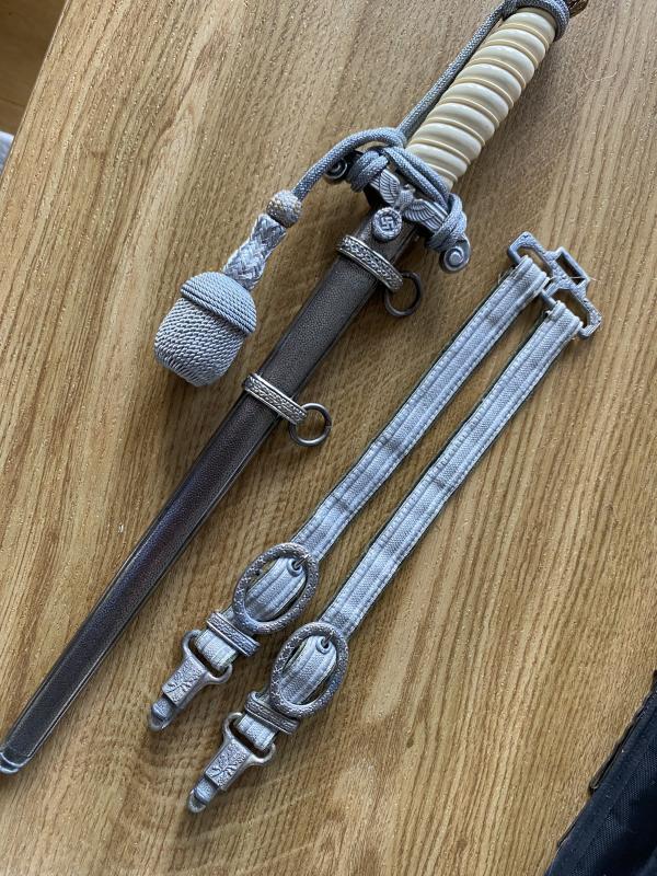 ARMY DAGGER WITH RARE MAKER, STRAPS AND BULLION KNOT.