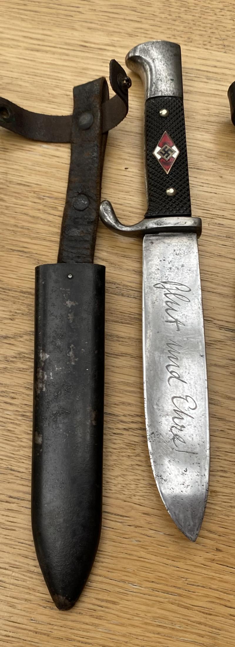 EARLY HITLER YOUTH DAGGER WITH FULL MOTTO. ANTON WINGEN Jr…