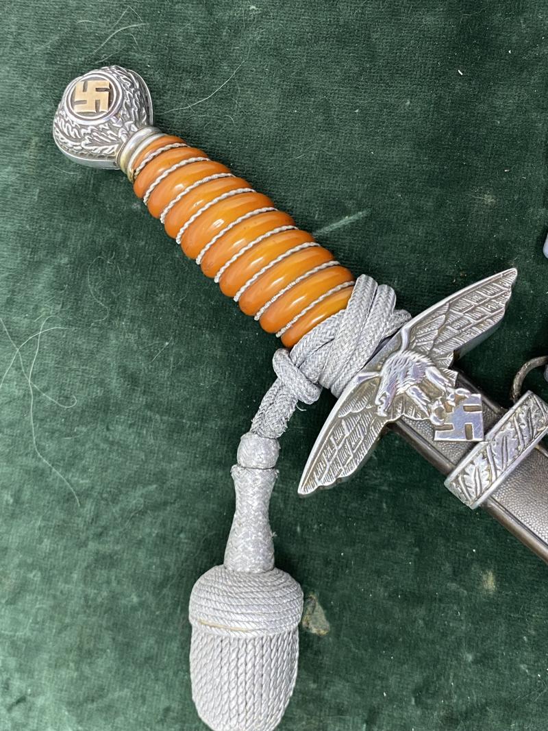 2nd Pattn. LUFTWAFFE DAGGER BY EICKHORN WITH GILDED SWAZ’s , STRSPS & KNOT.