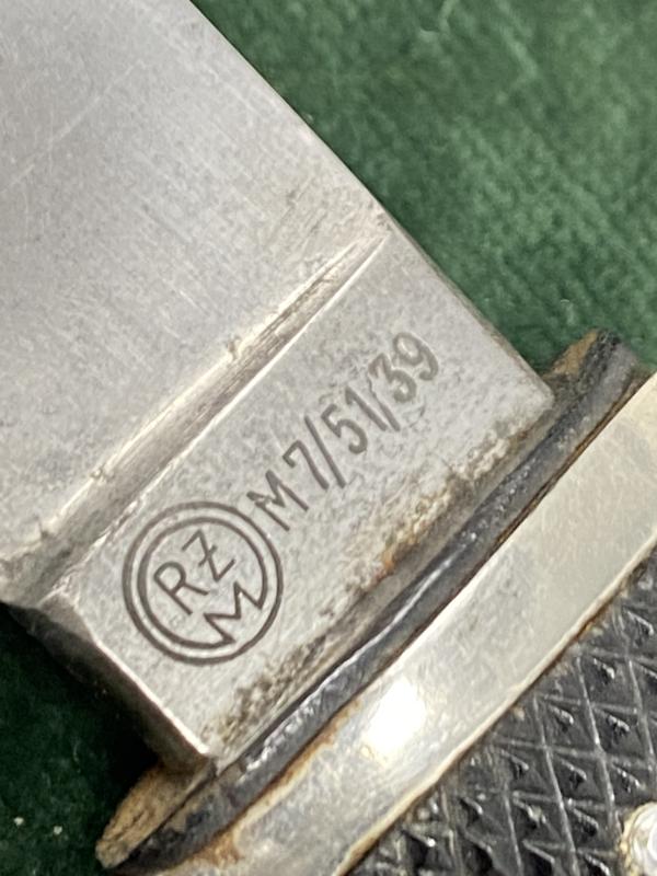 A VERY NICE EXAMPLE OF A DOUBLE MARKED HJ DAGGER.