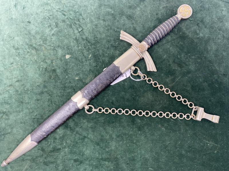 AN EARLY ALL NICKEL LUFTWAFFE 1st PATTN WITH UNIT MARKED BLADE.