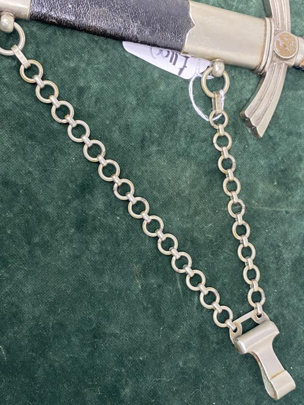 AN EARLY ALL NICKEL LUFTWAFFE 1st PATTN WITH UNIT MARKED BLADE.