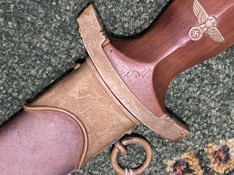 EARKY SA DAGGER BY CHROMALIT COMPLETELY AND UTTERLY UNCLEANED!!! WITH OWNERS ORIGINAL MEMBERSHIP NUMBERS.