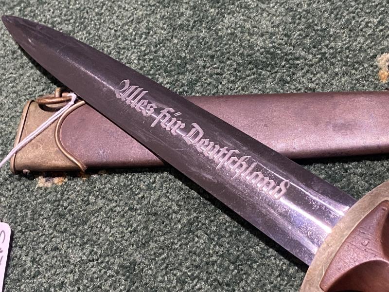 EARKY SA DAGGER BY CHROMALIT COMPLETELY AND UTTERLY UNCLEANED!!! WITH OWNERS ORIGINAL MEMBERSHIP NUMBERS.