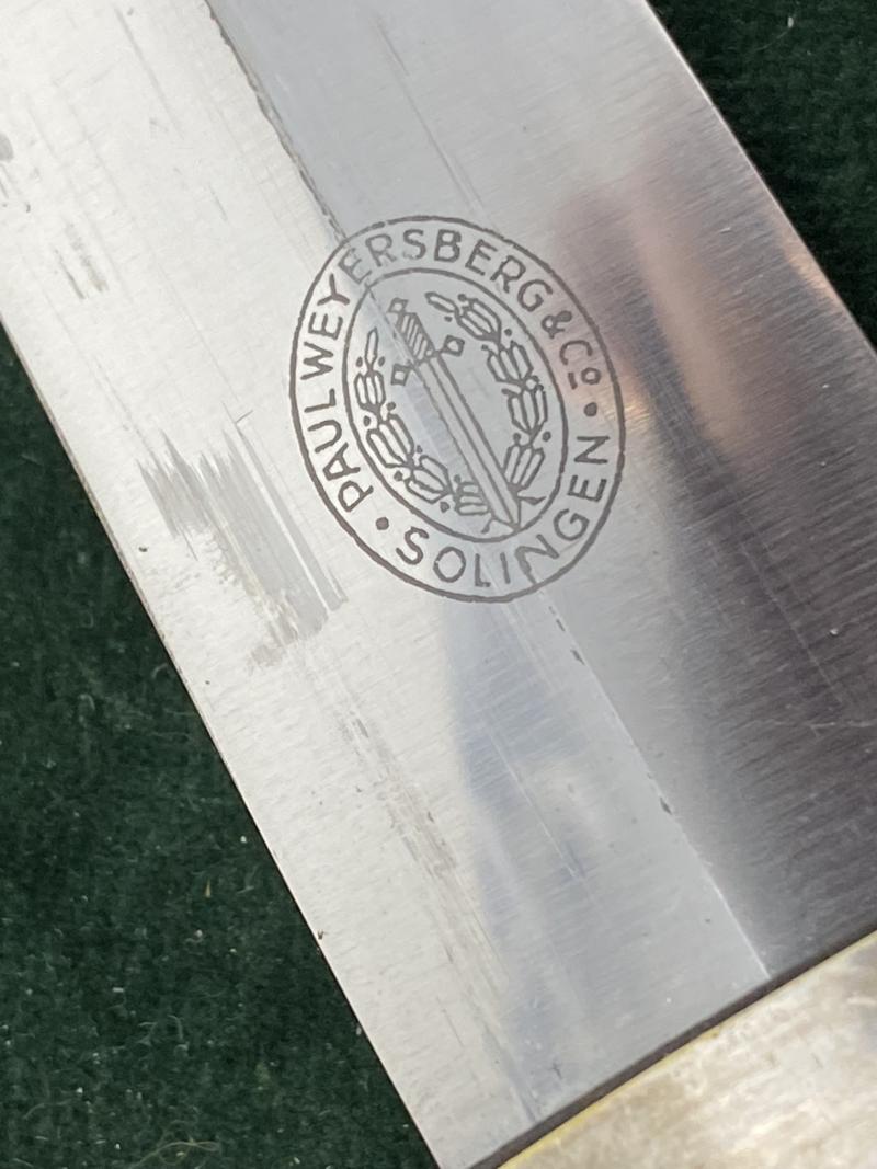 EARLY 2nd Pattn. RLB OFFICERS DAGGER WITH STRAPS - WEYERSBERG.