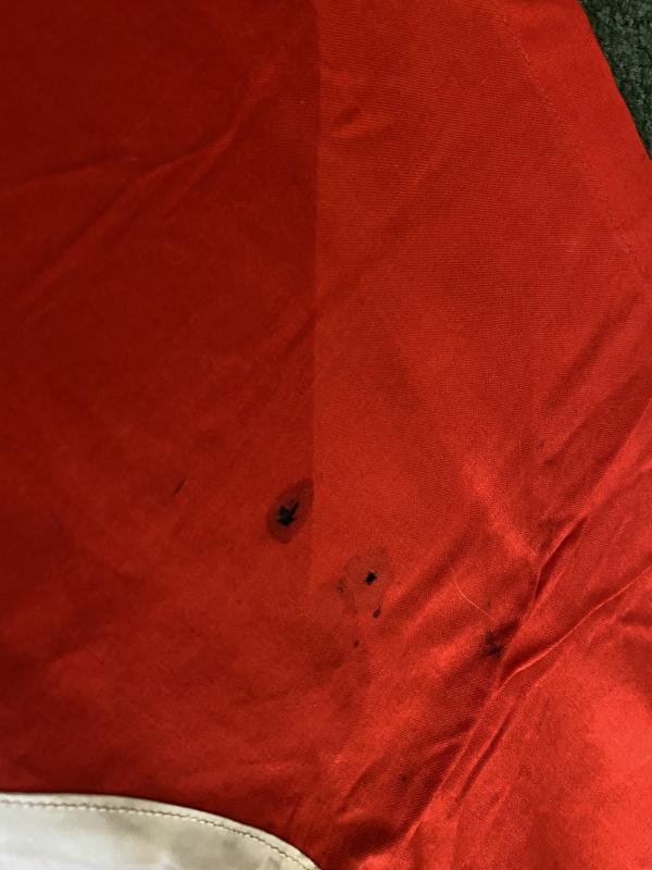 AN ORIGINAL THIRD REICH UNUSUAL VEHICLE RECOGNITION FLAG.