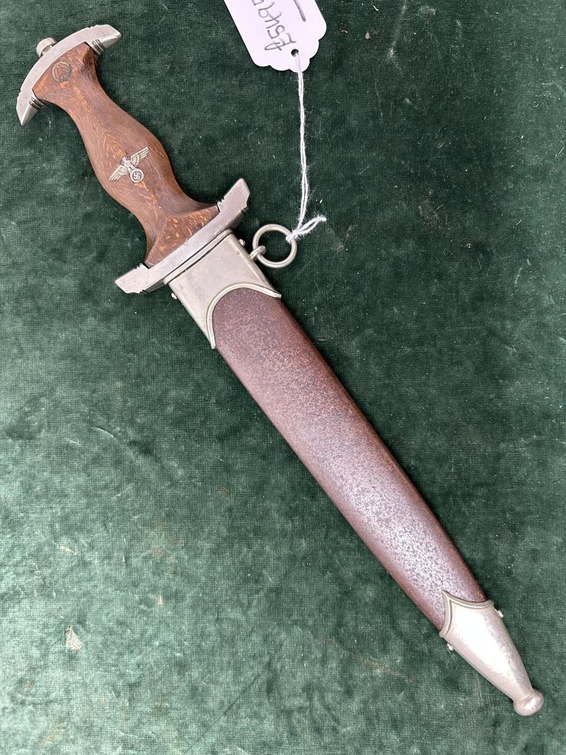 A RARE EXAMPLE OF A COMPLETE/FULL ROHM DEDICATION EARLY SA DAGGER BY EICKHORN. PERSONALISED POMMELL NUT!.