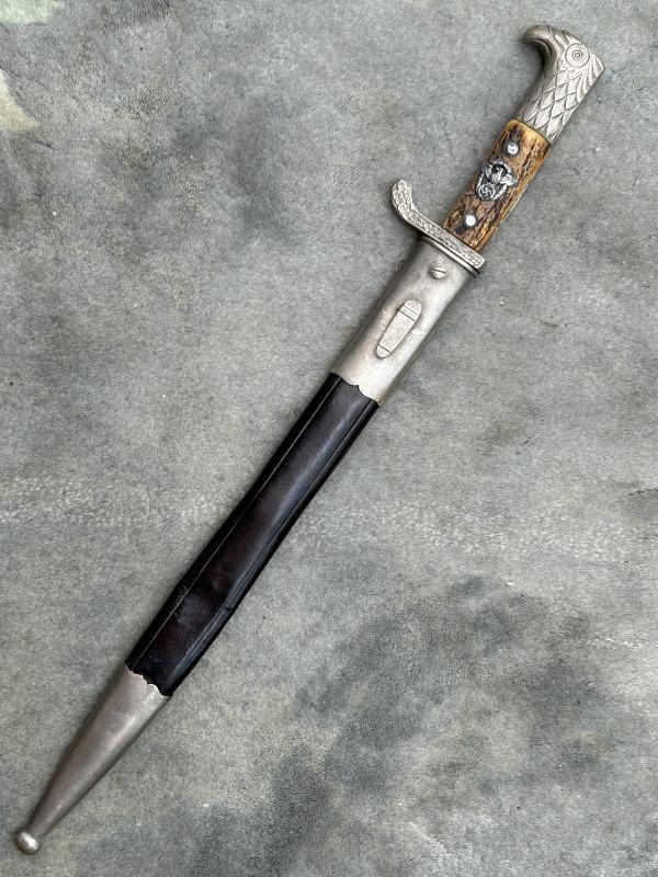THIRD REICH RURAL POLICE BAYONET. MATCHING DETAILS ETC.