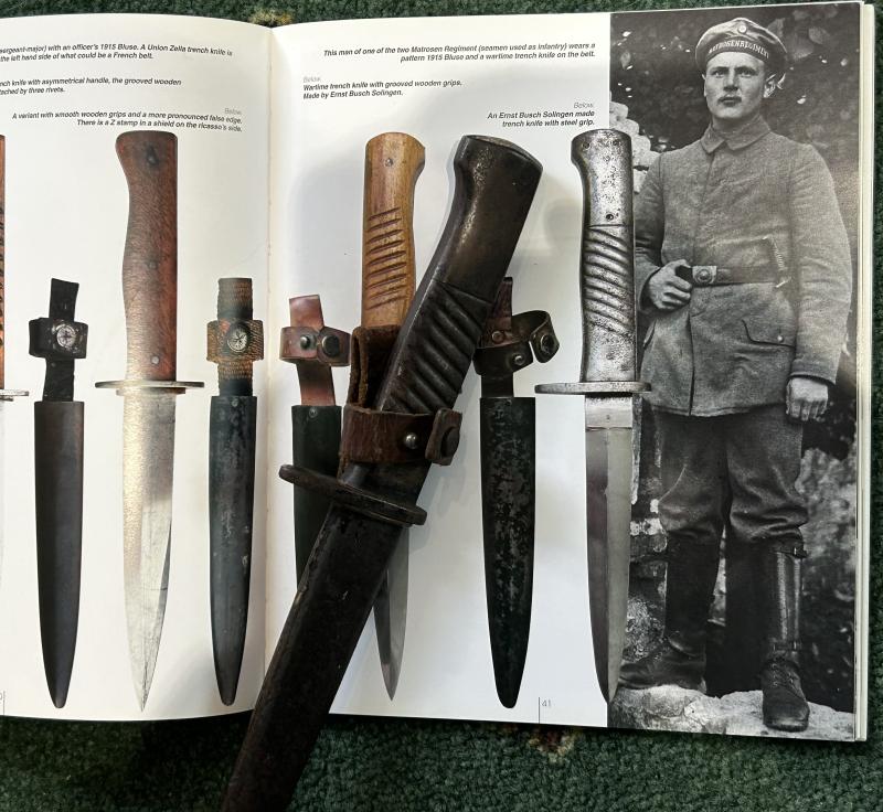 AN UNUSUAL AND RARE WW1 GERMAN FIGHTING KNIFE WITH STEEL HILT.