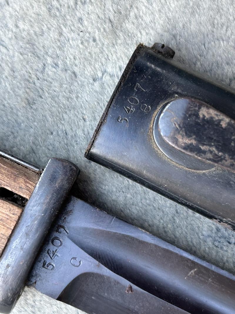A NEAR PERFECT K98 BAYONET - MATCHING NUMBERS ETC