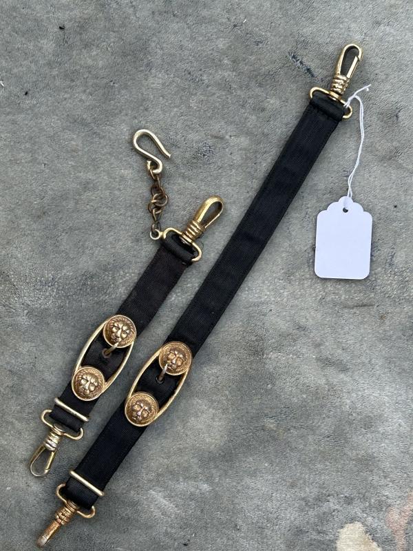 A GOOD, MATCHED SET OF THIRD REICH NAVY DAGGER HANGERS.