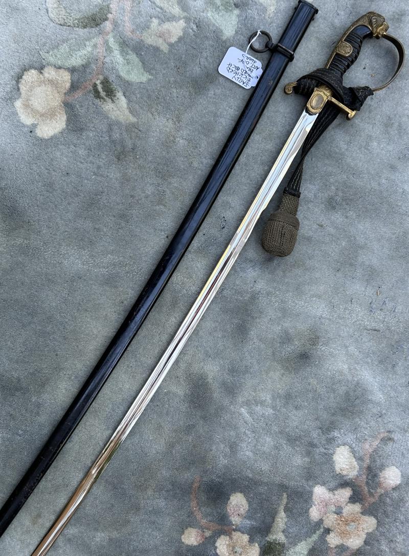 EARLY THIRD REICH ARTILLERY OFFICERS LIONS HEAD SWORD BY EICKHORN.