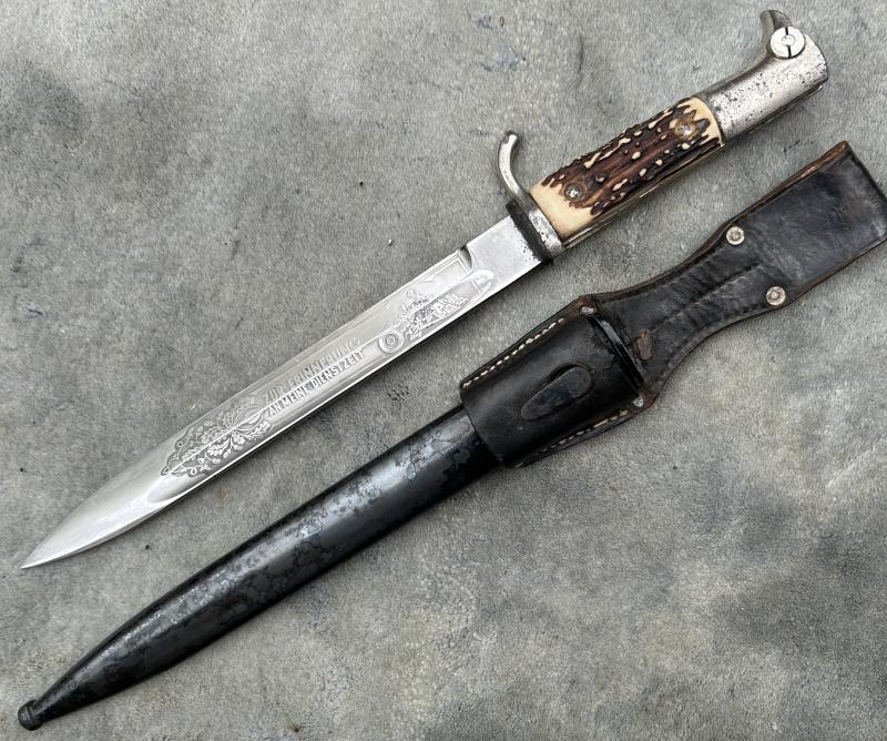 VERY RARE LONG ETCHED ‘SERVICE TIME’ DRESS BAYONET BY E.P & S.