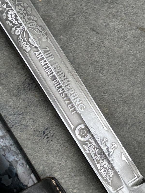 VERY RARE LONG ETCHED ‘SERVICE TIME’ DRESS BAYONET BY E.P & S.