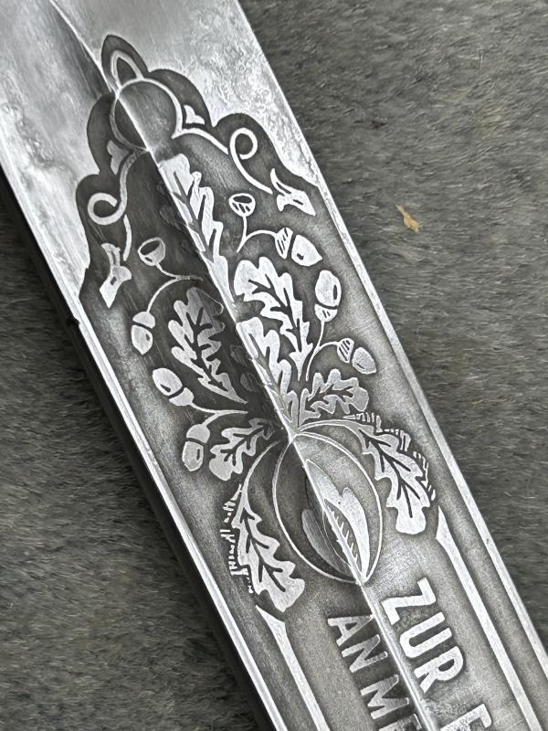 VERY RARE LONG ETCHED ‘SERVICE TIME’ DRESS BAYONET BY E.P & S.
